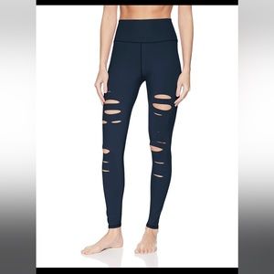 Alo Ripped Warrior Navy Blue Yoga pants